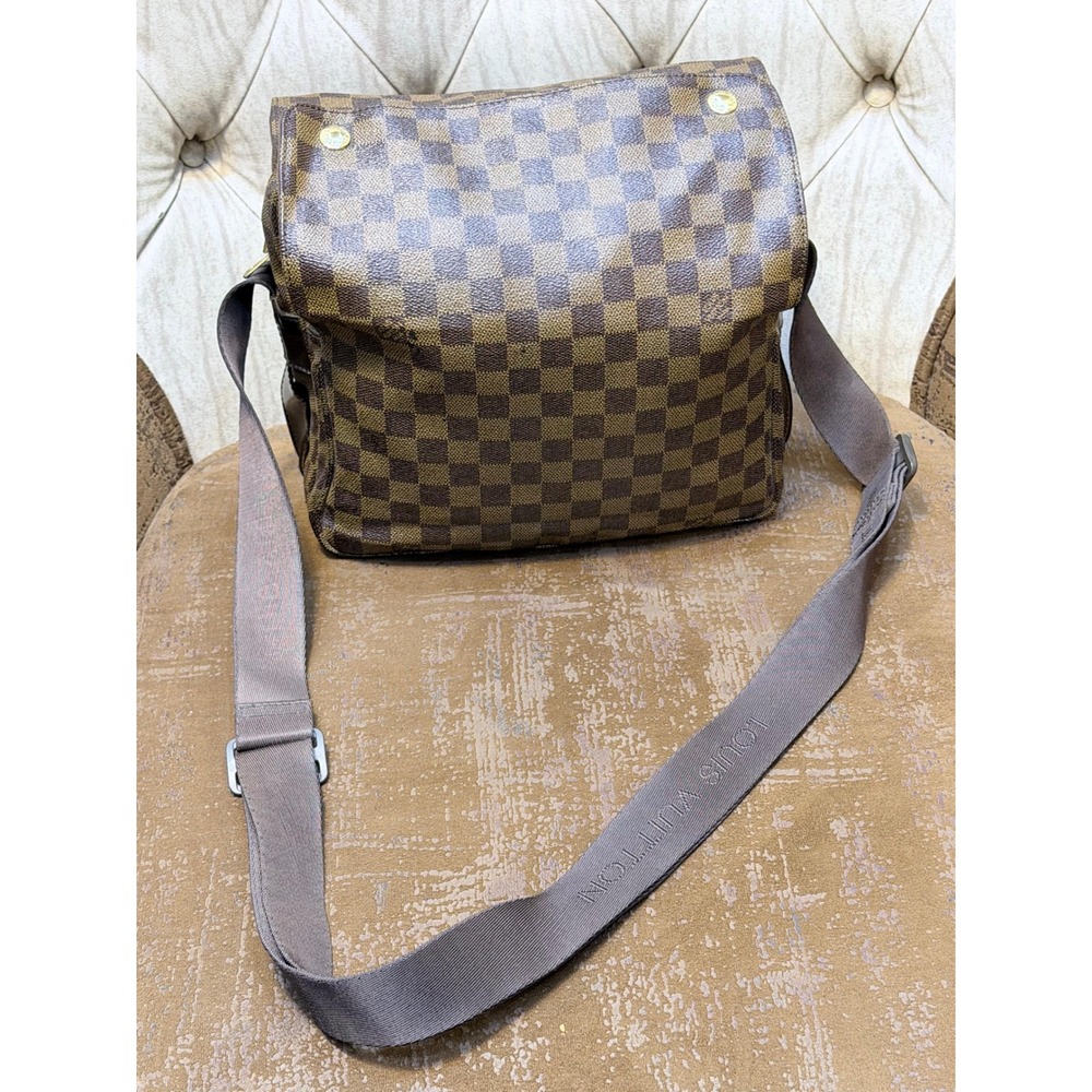 Louis Vuitton Naviglio Messenger Bag Damier Ebene Brown Canvas Crossbody SP0084